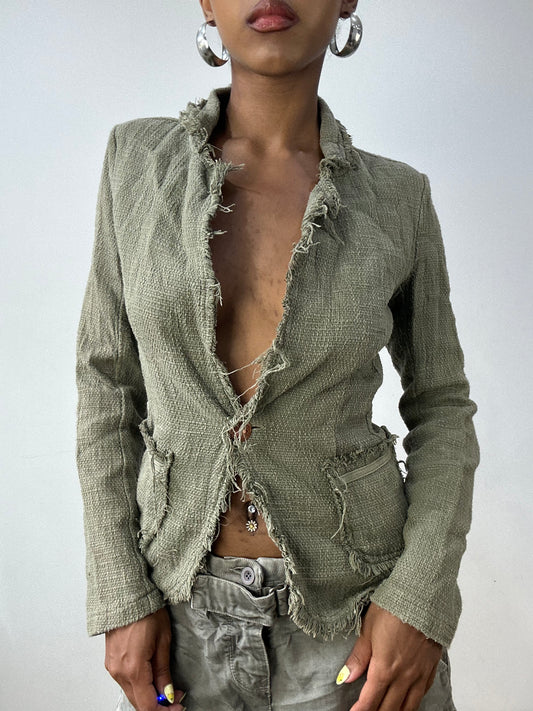 vintage edit thirty-two | small green tweed style blazer