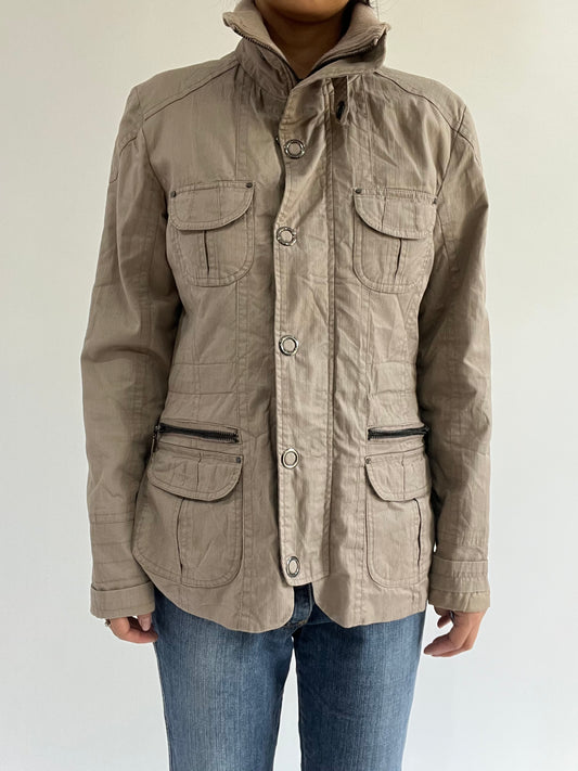 autumn picks | small khaki cargo jacket with button detail