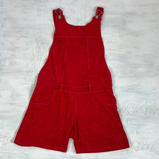 💚 TAYLOR SWIFT DROP | large red dungaree jumpsuit with towelling material