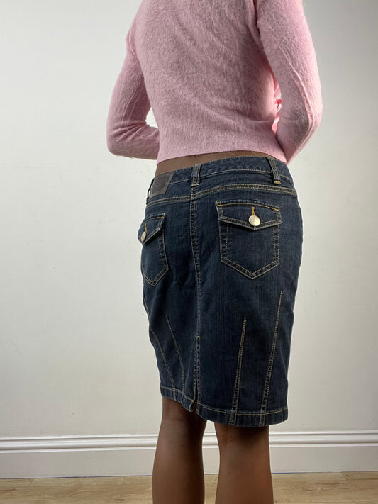 BEST PICKS | small blue espirit denim midi skirt with pocket details