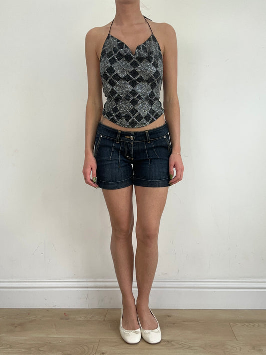 💻💚 vintage edit nineteen | small dark wash denim shorts