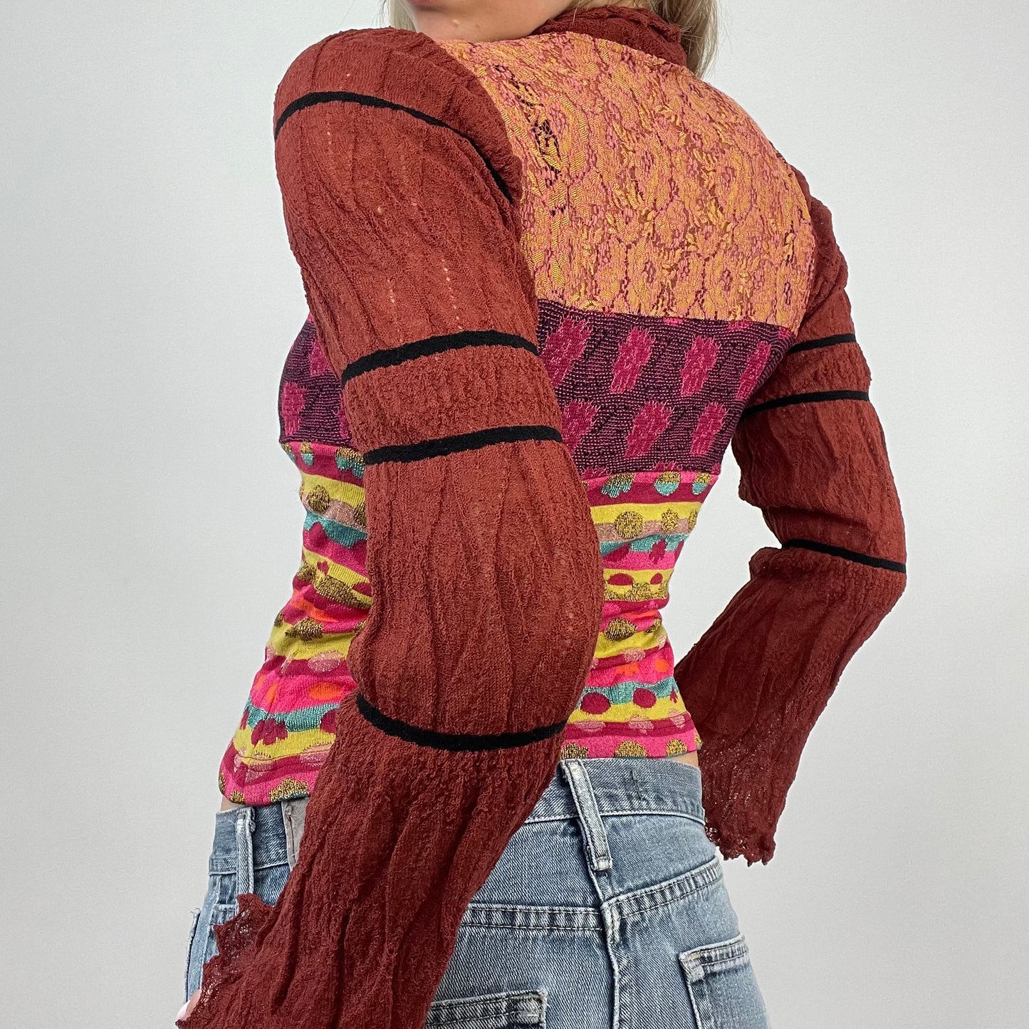 💻 BEST PICKS | small red patchwork patterned long sleeve top