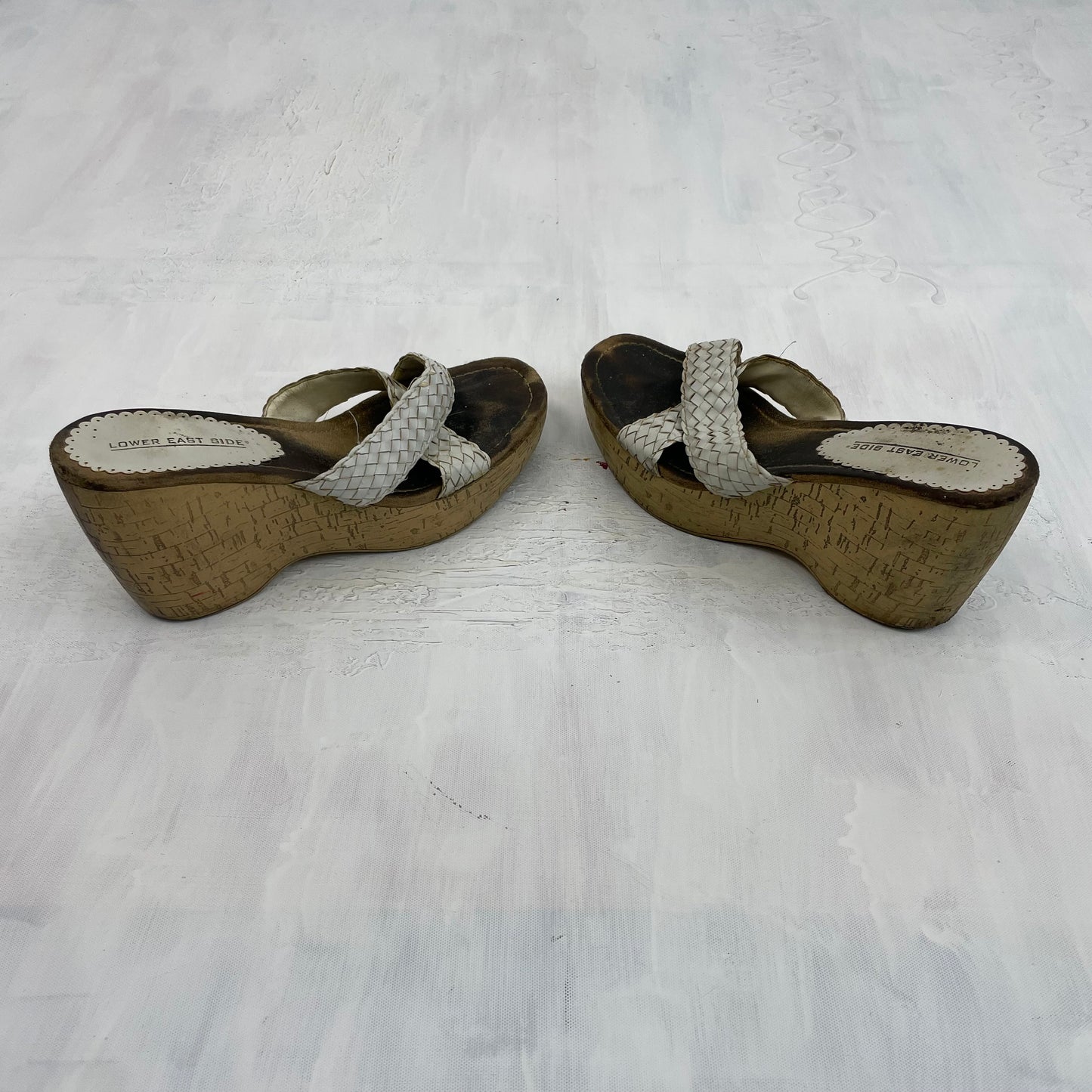 ⭐️PARIS HILTON DROP | white braided wedged sandals