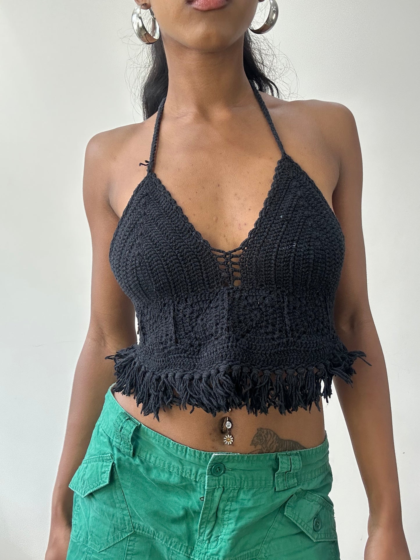 BEST PICKS | small black crotchet halterneck top