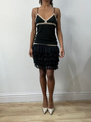 romantic grunge edit | medium black lace cami top