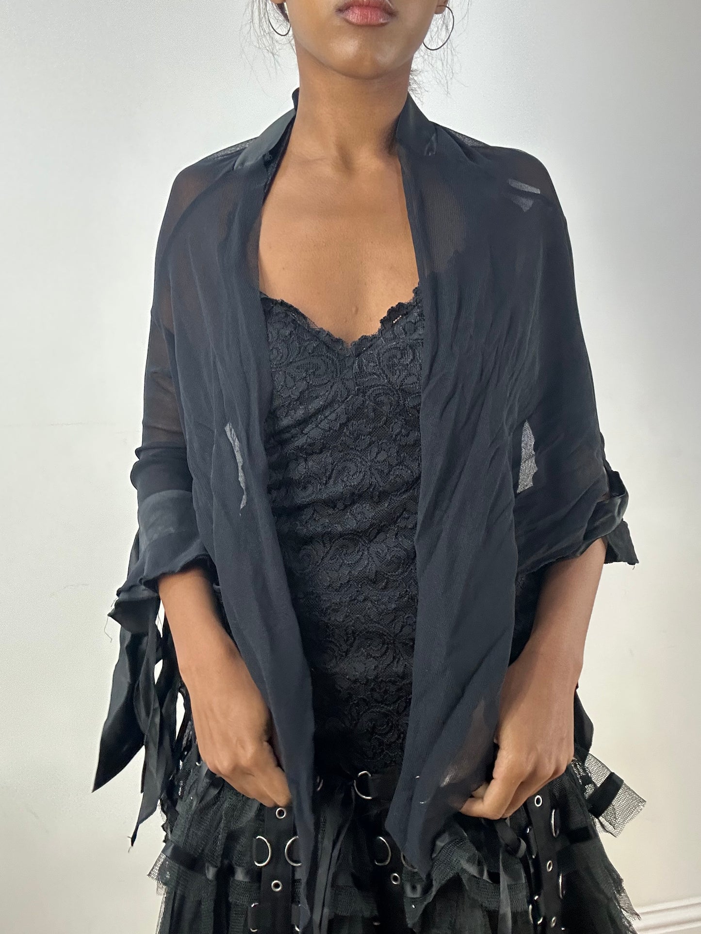 BEST PICKS | small black sheer wrap cardigan