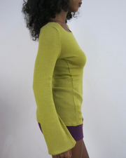 pull ample en maille vert chartreuse