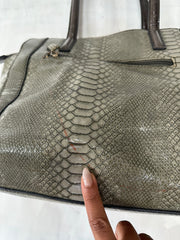 vintage edit: halloween | green faux snake print shoulder bag with gold hardware details