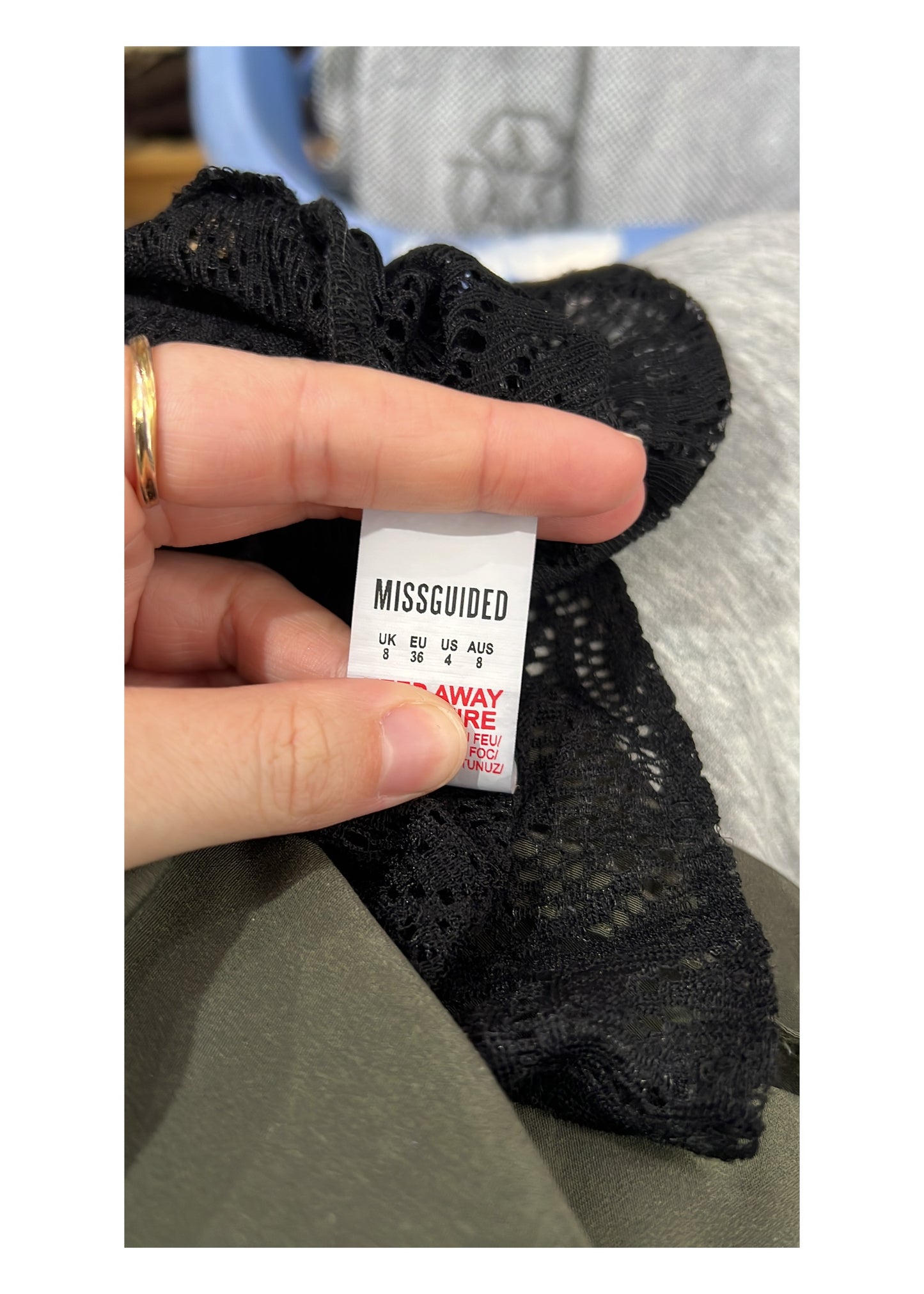 small medium black floral cami top Missguided label