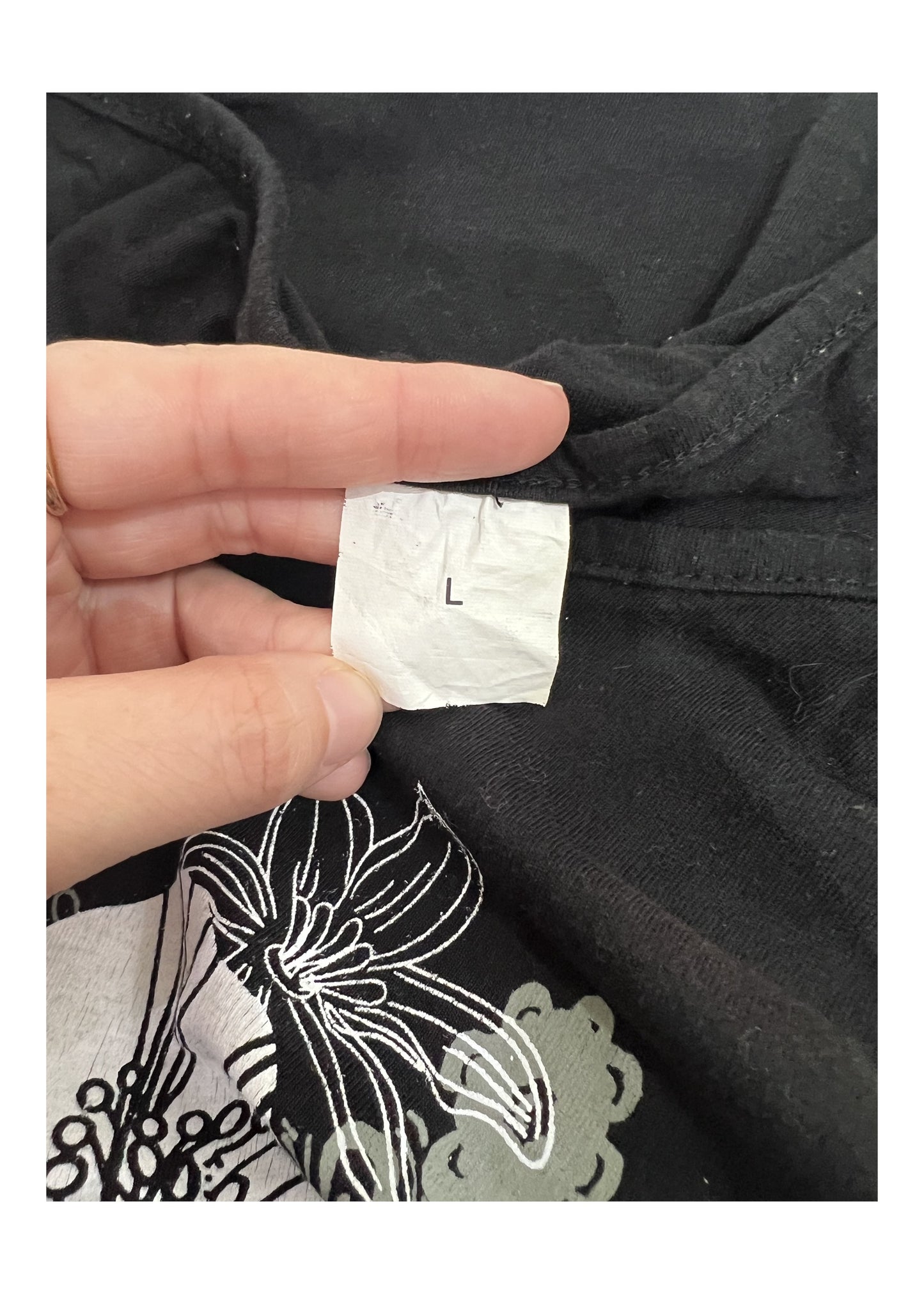 small medium black floral cami top size label