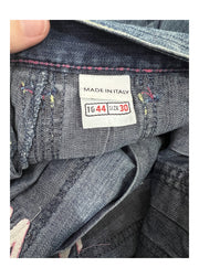medium denim pleated mini skirt size label