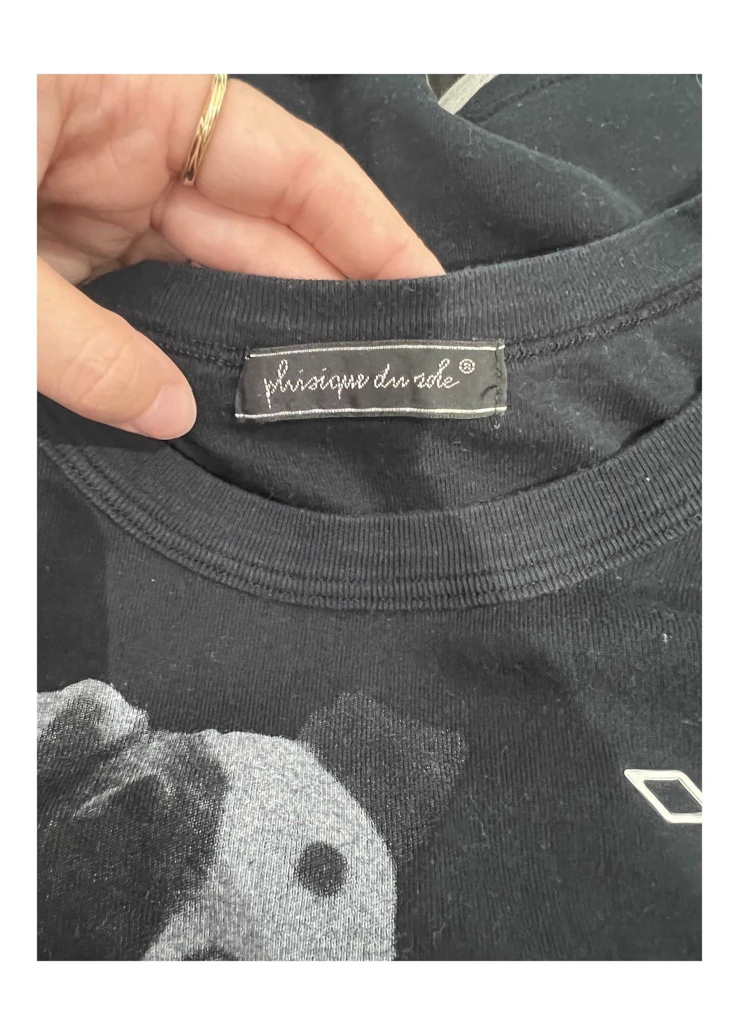 small black graphic dog print tank top label