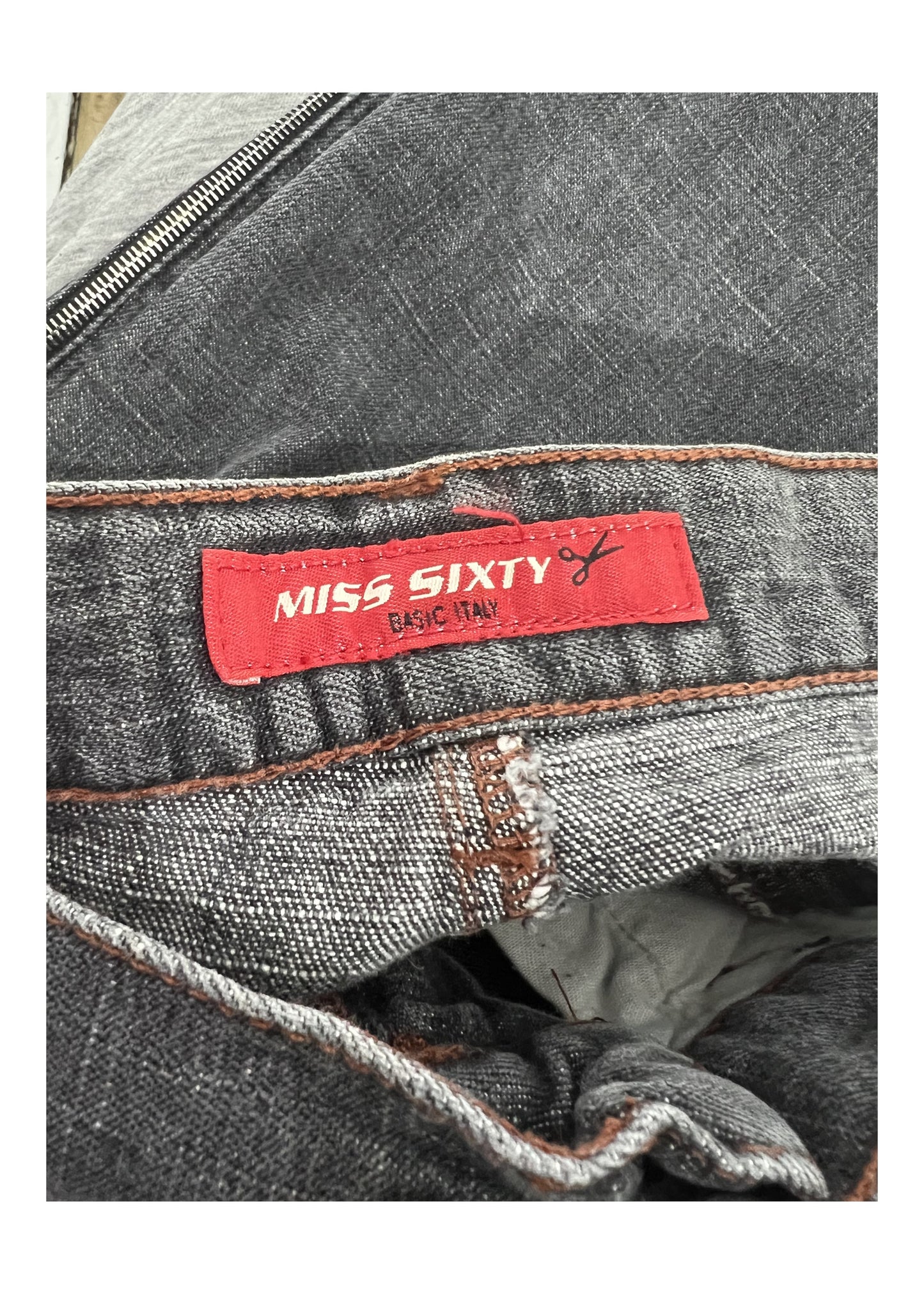 medium blue Miss Sixty denim jeans brand label