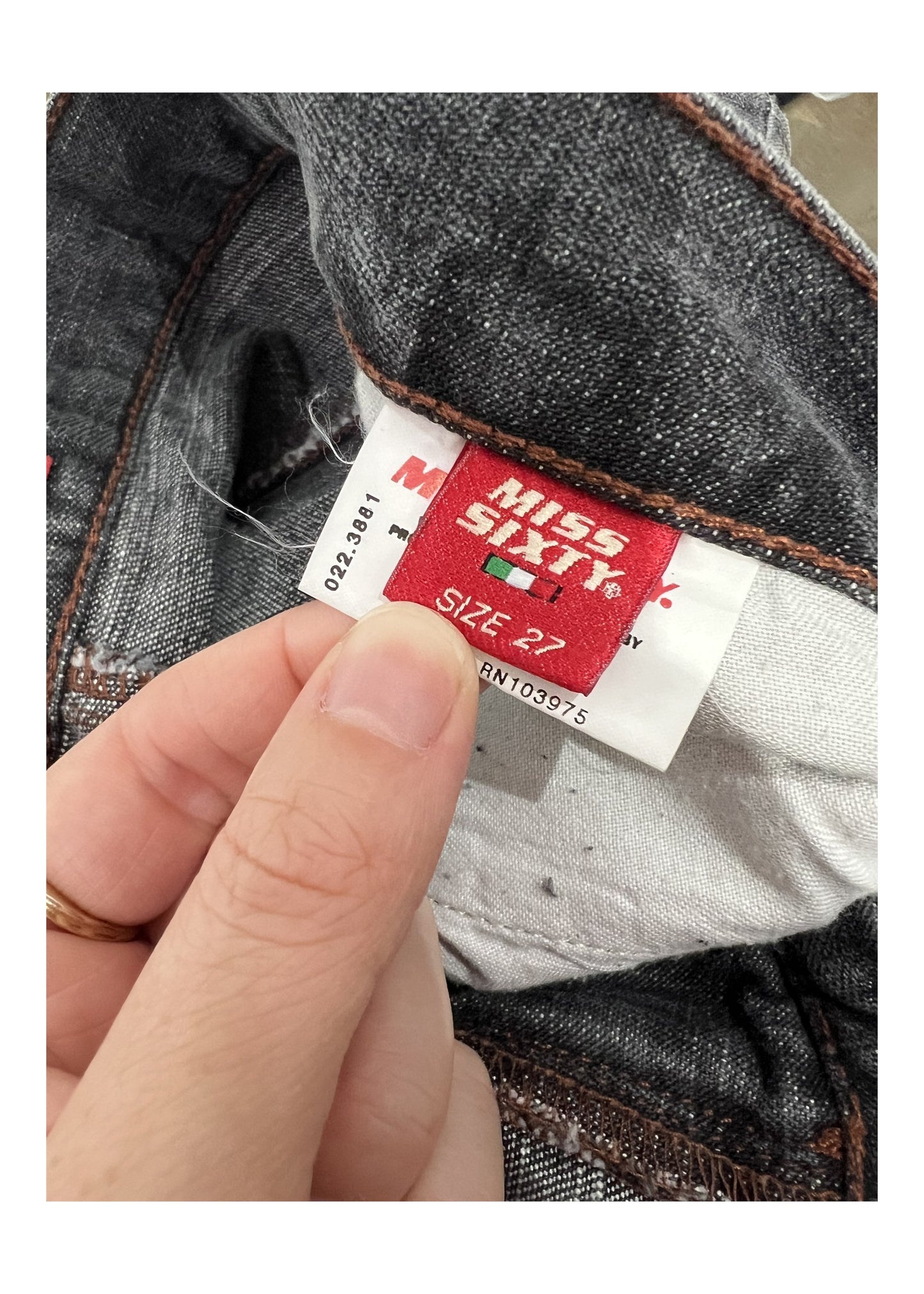 medium blue Miss Sixty denim jeans size label