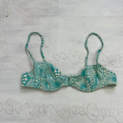COCONUT GIRL DROP | small blue miss sixty bikini top with white pattern