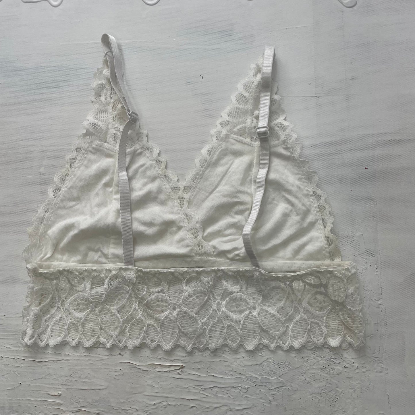 GRUNGE COQUETTE DROP | small white lace bralette