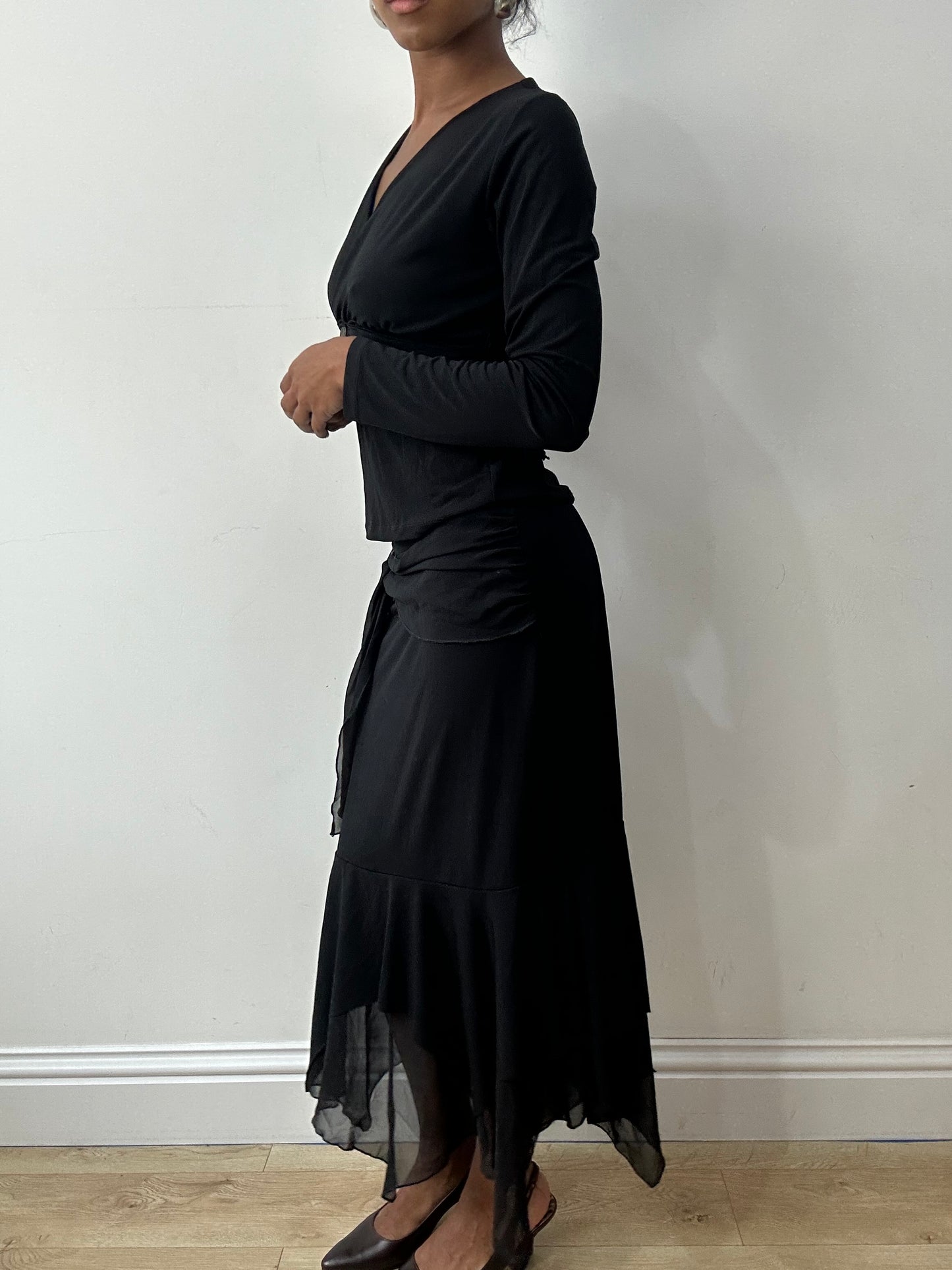 midsummer edit | medium black two piece set with metal buckle detail
