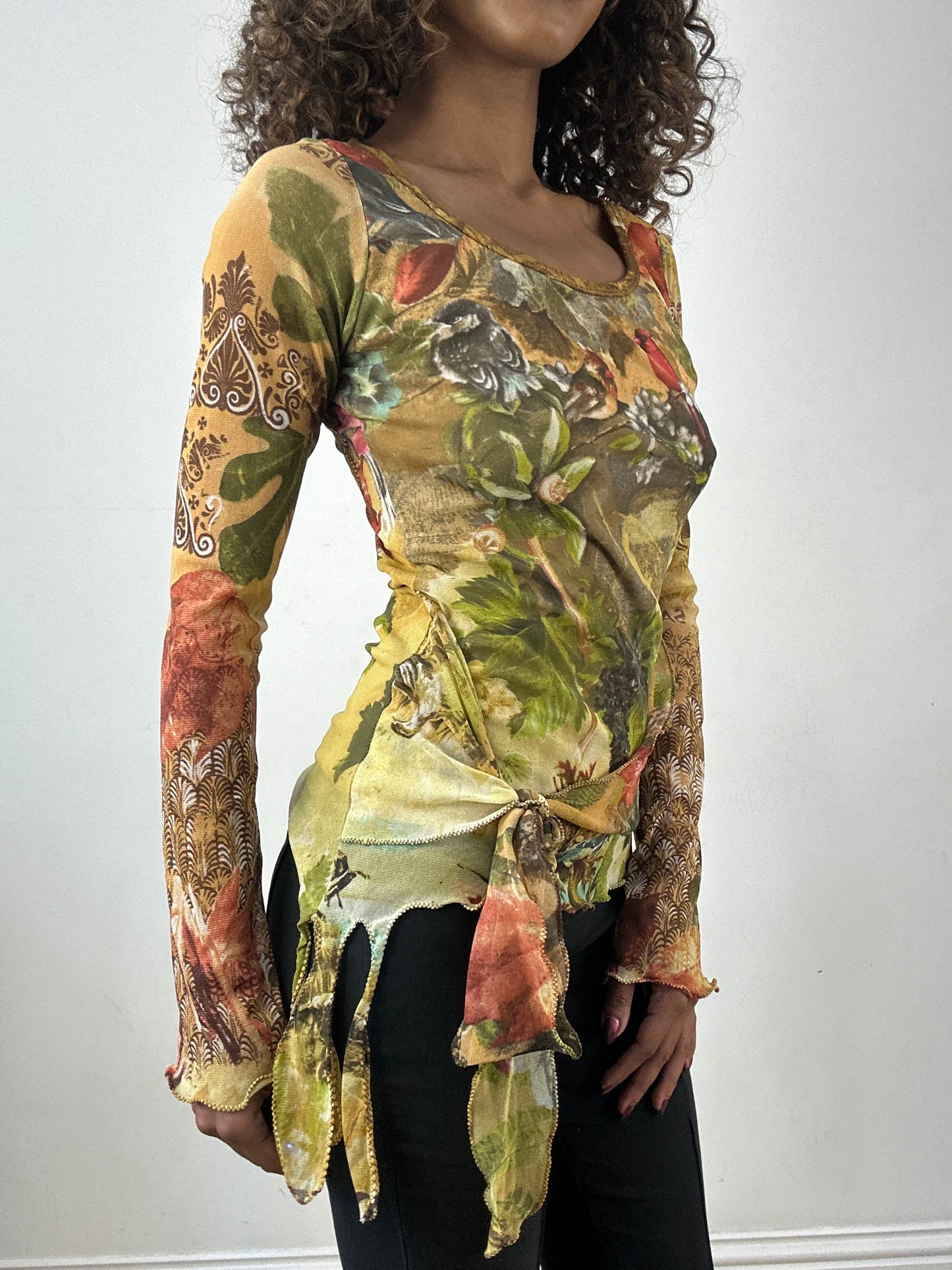 vintage edit thirty-four | small green save the queen top with floral print