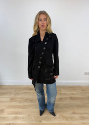 medium black save the queen jacket