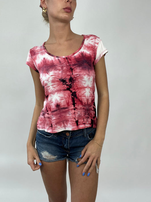 COCONUT GIRL DROP | large pink miss sixty t-shirt with tie dye print