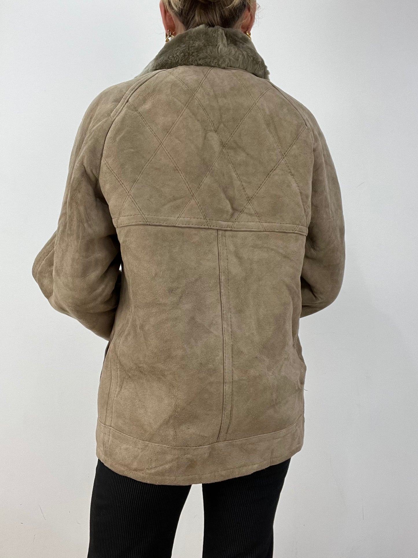 vintage edit: seasonal faves | large beige faux suede jacket