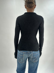 💚vintage edit thirty-five | taille: XS · couleur: noir · article: haut · détails: paillettes + ajusté