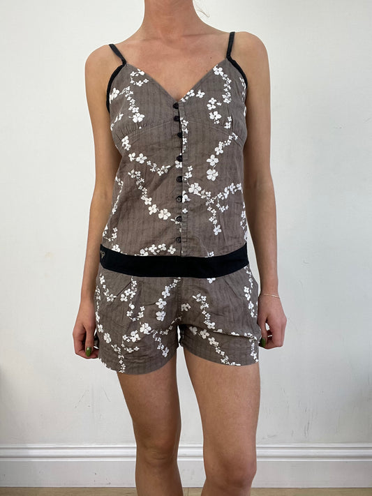 BEST PICKS | medium brown and white floral roxy jumpsuit
