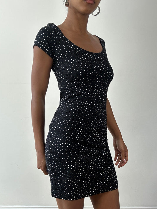 vintage edit twenty-seven | small black old h&m polka dot mini dress