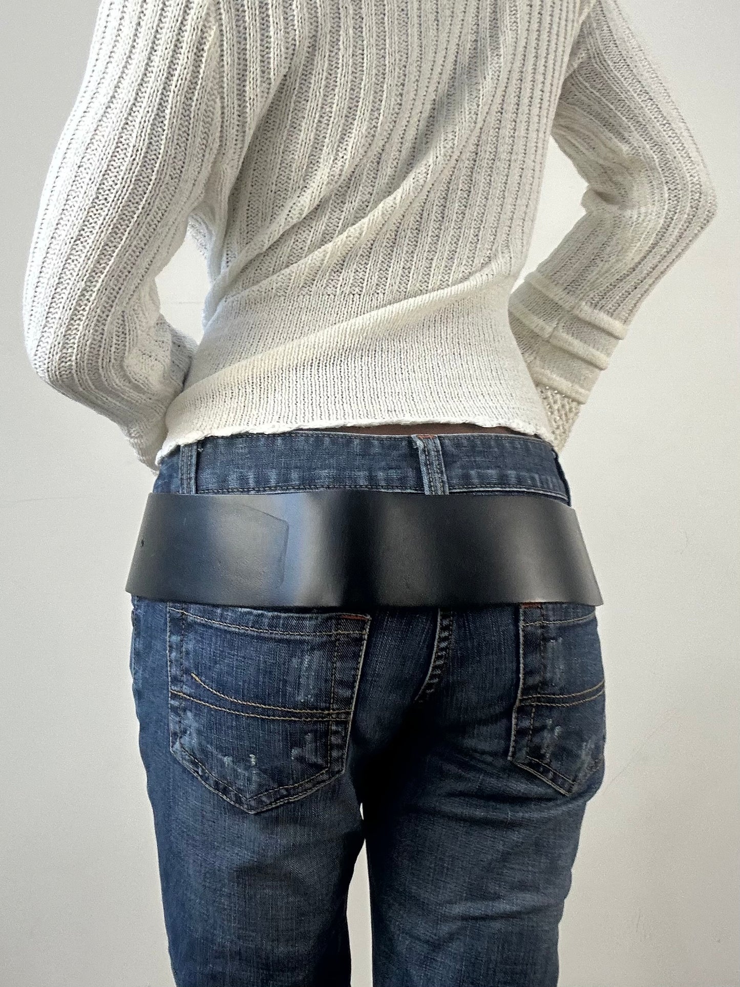 winter edit | black leather belt with oversized silver buckle