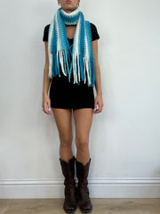 💻💚BEST PICKS | blue and white crochet knitted scarf