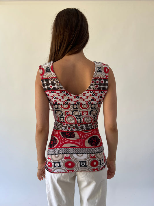 back to school drop | medium red and brown top