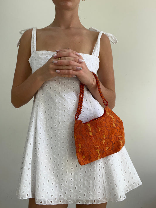💻‼️ BEST PICKS | Farbe: Orange + Gelb · Material: Spitze · Artikel: Schultertasche · Details: Perlenbesatz + Träger + #1