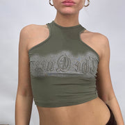 💚 💻 SUMMER ‘IT GIRL’ DROP | xs khaki crop نساء اللباس العلوي