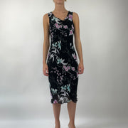 PROM SEASON DROP | small black old label new look maxi dress with floral detail
