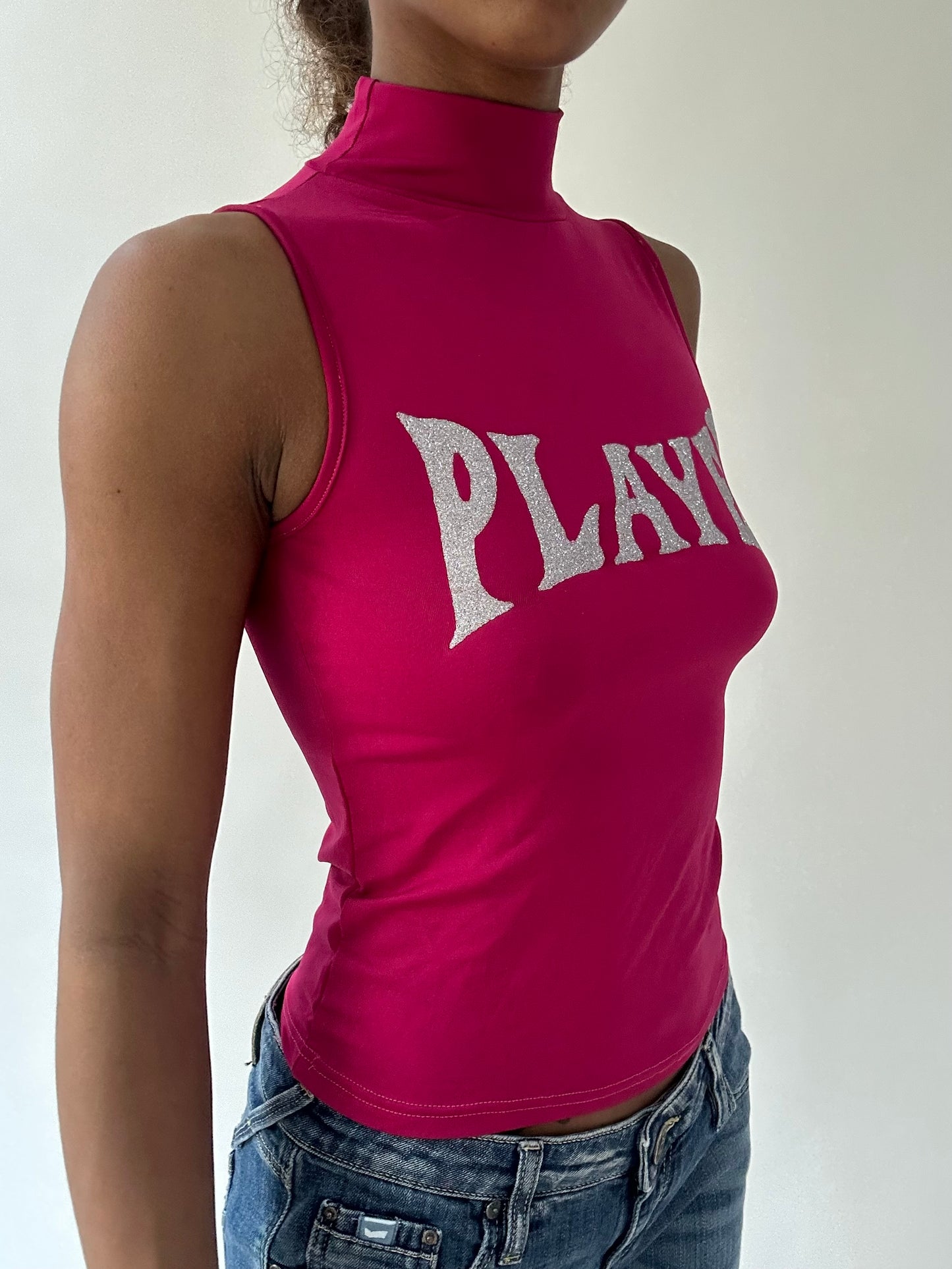 BEST PICKS | small pink player sleeveless turtleneck top