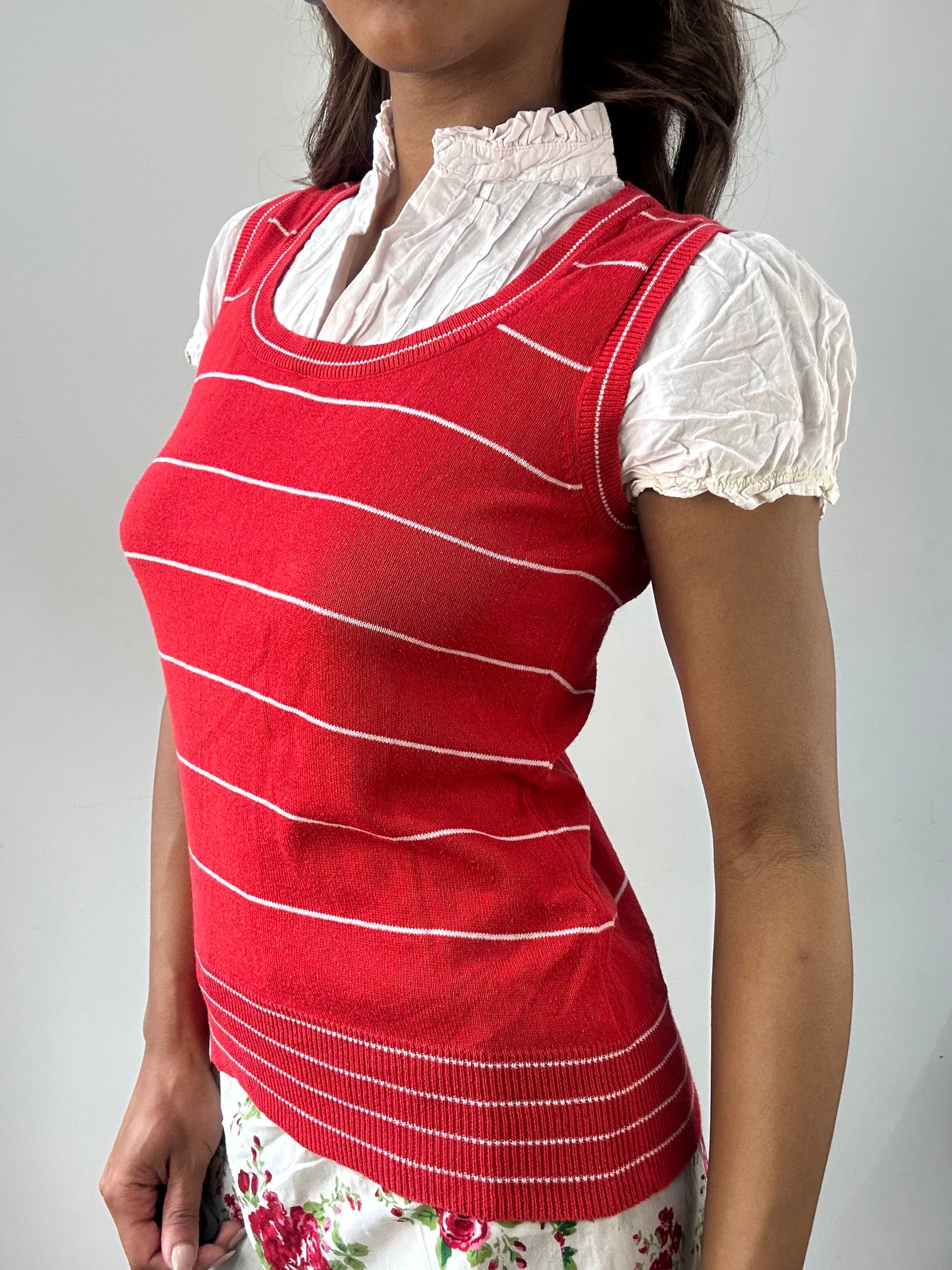 easter edit | small red yessica knit jumper with built in shirt