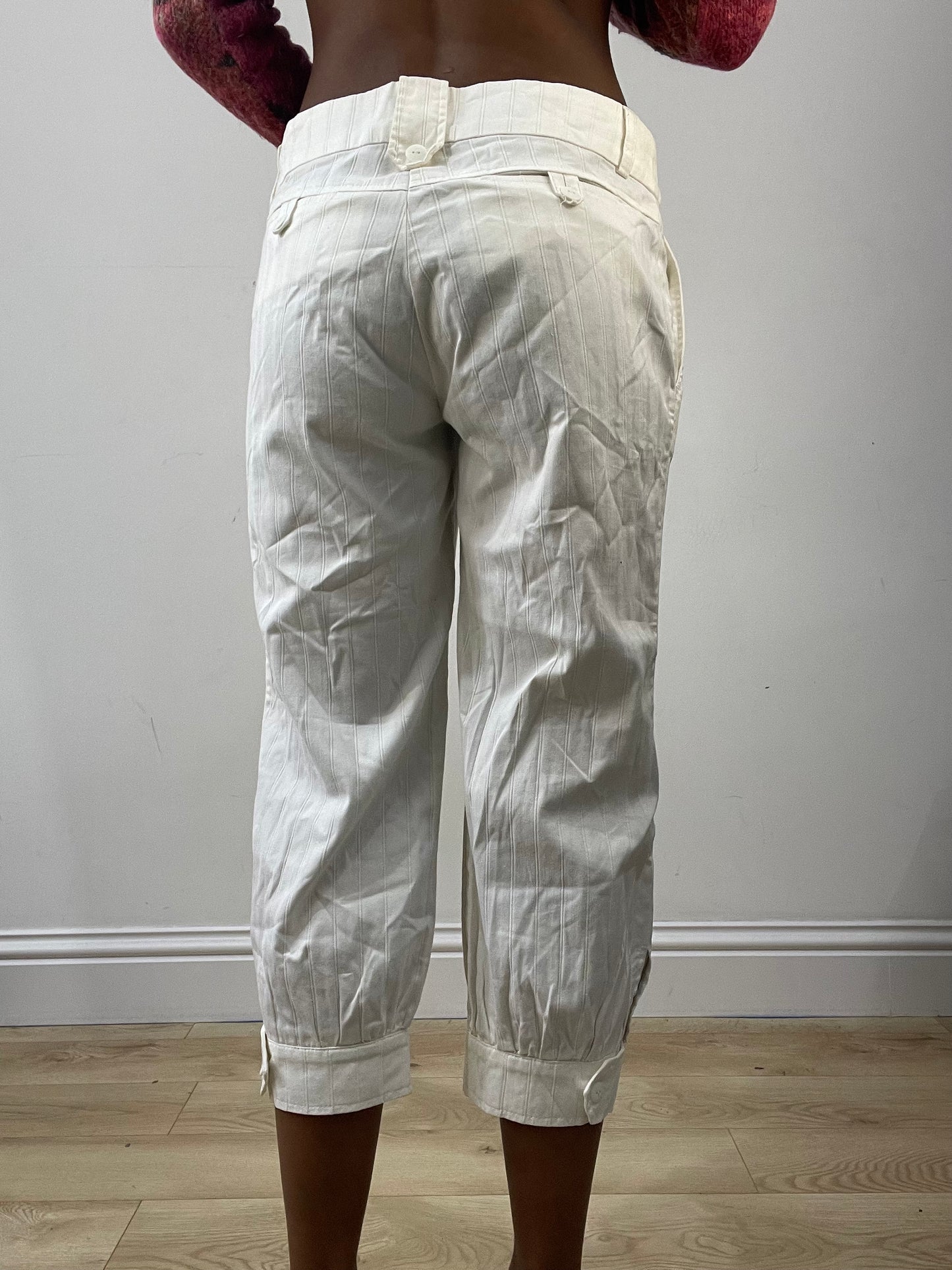 vintage edit: fashion week | small/medium white orsay cropped trousers