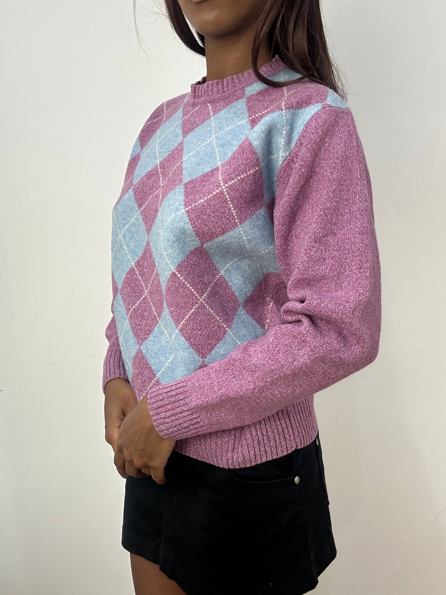 BEST PICKS | medium purple and blue argyle jumper