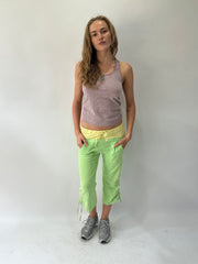athleisure edit | small green and yellow cropped joggers