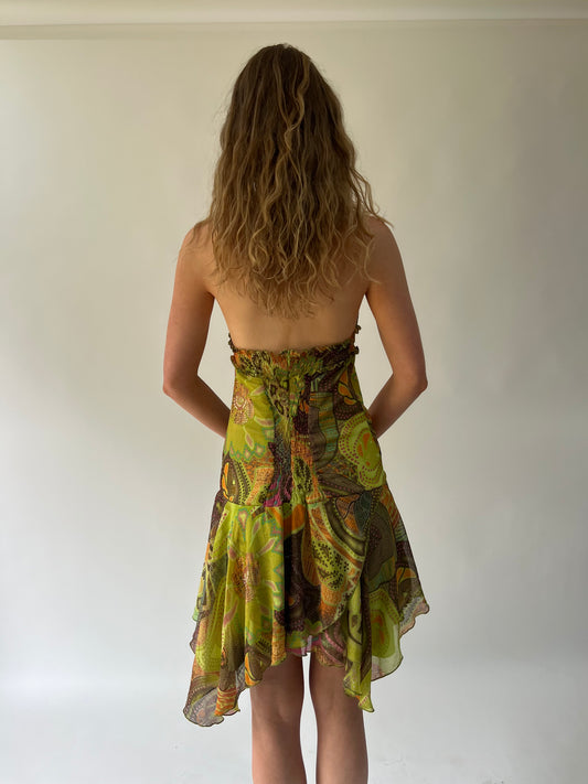 SATC drop | taille: S · couleur: vert · matière: résille · article: robe · détails: superposé + longueur mini