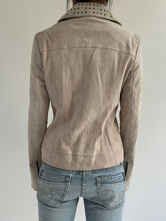 autumn picks | small cream white studs detail jacket