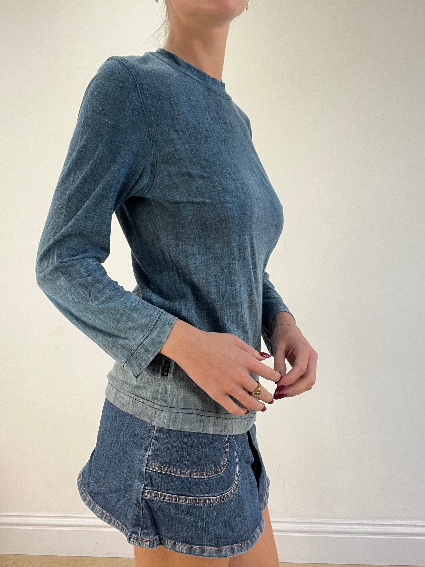 vintage edit sixteen | medium blue gradient just cavalli long sleeve top