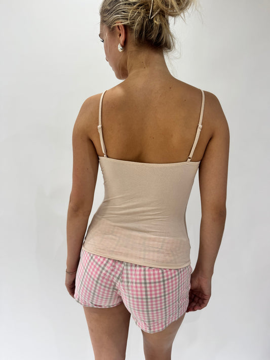 french summer drop | small pink corset style cami top