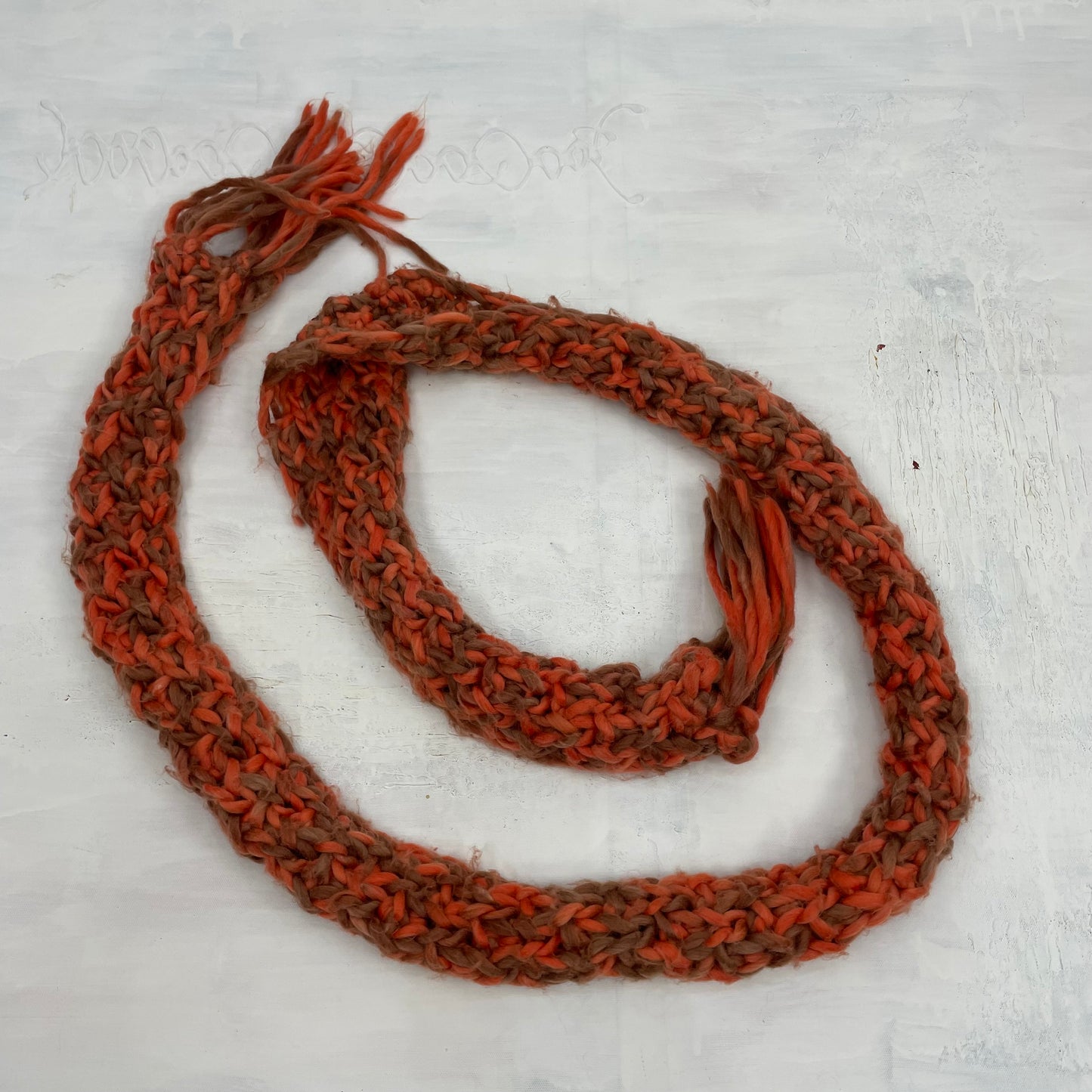 💻 COTTAGECORE DROP | orange chunky knit braided scarf
