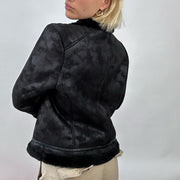 💻💚BEST PICKS | small black suede jacket with fur lining