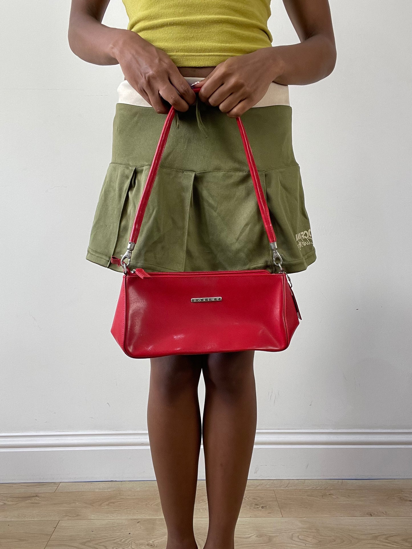 vintage edit twenty-nine | small red handbag with silver hardware detail