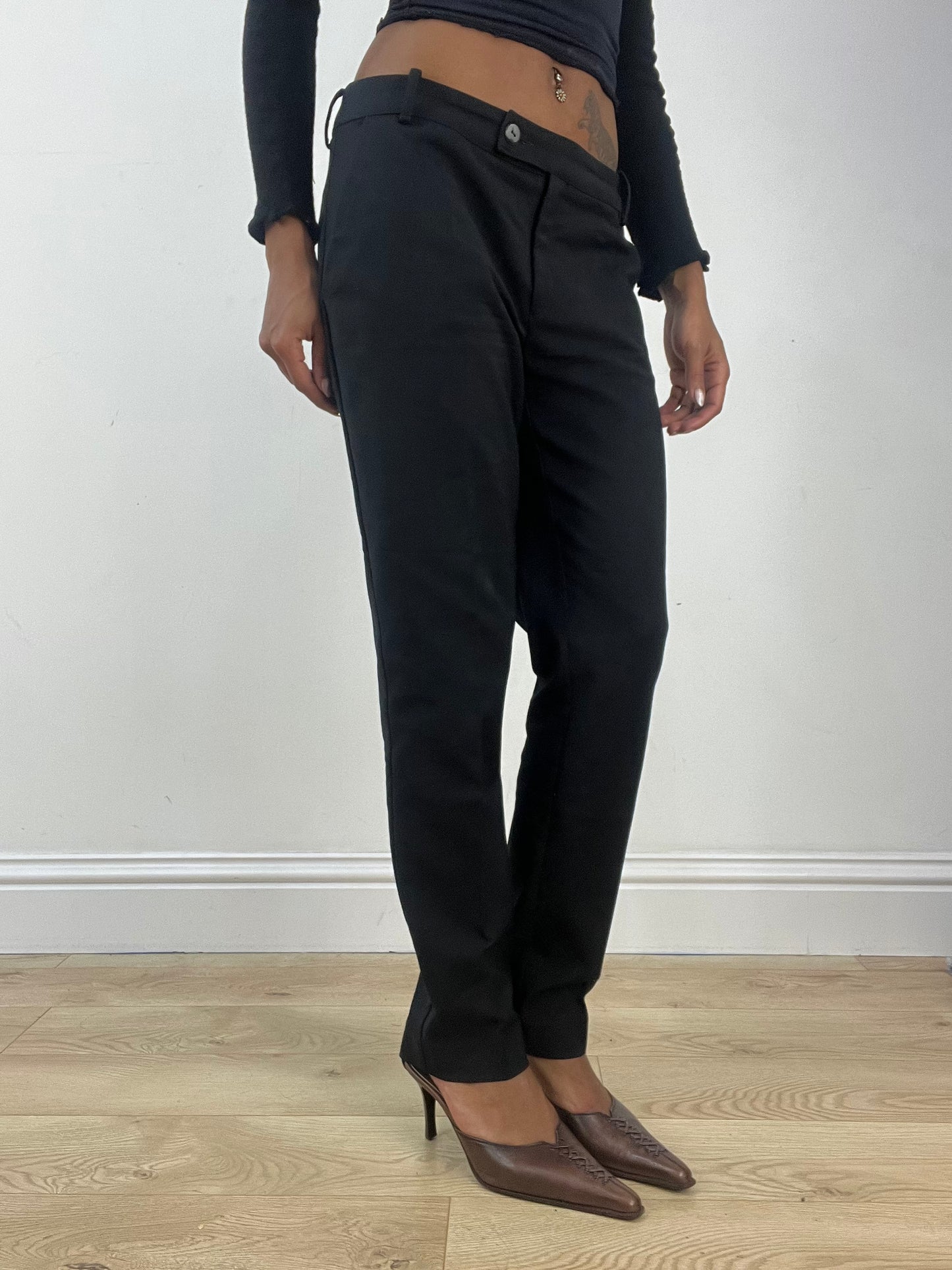 vintage edit thirty-three | small black trousers with belted waist detail