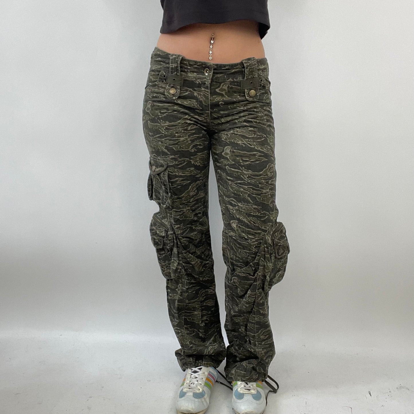 HIPPY CHIC DROP | small green corduroy cargo trousers