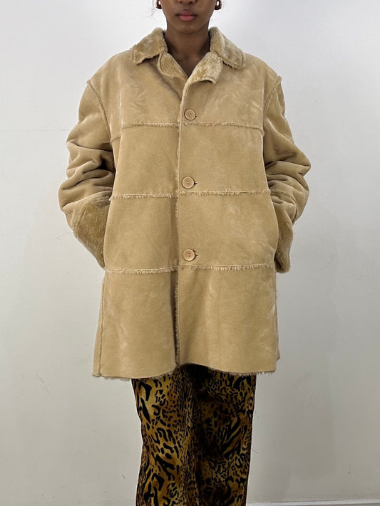 💚 MOB WIFE DROP | xl beige oversized suede jacket