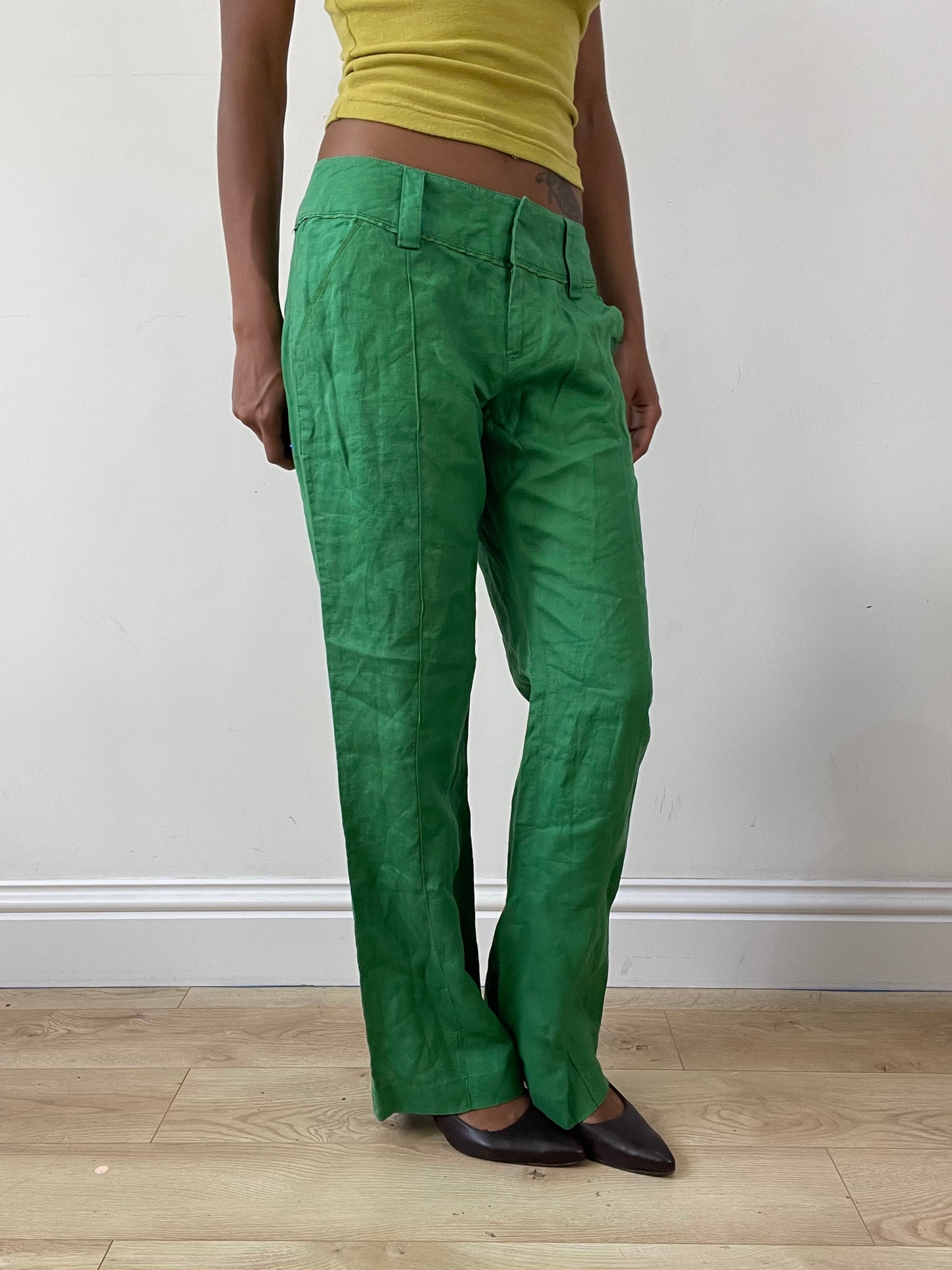 vintage edit twenty-nine | small green straight leg trousers